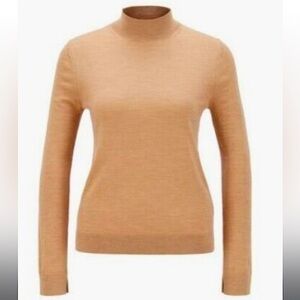 Hugo Boss Camel Mockneck Superfine Virgin Wool Top Size XS